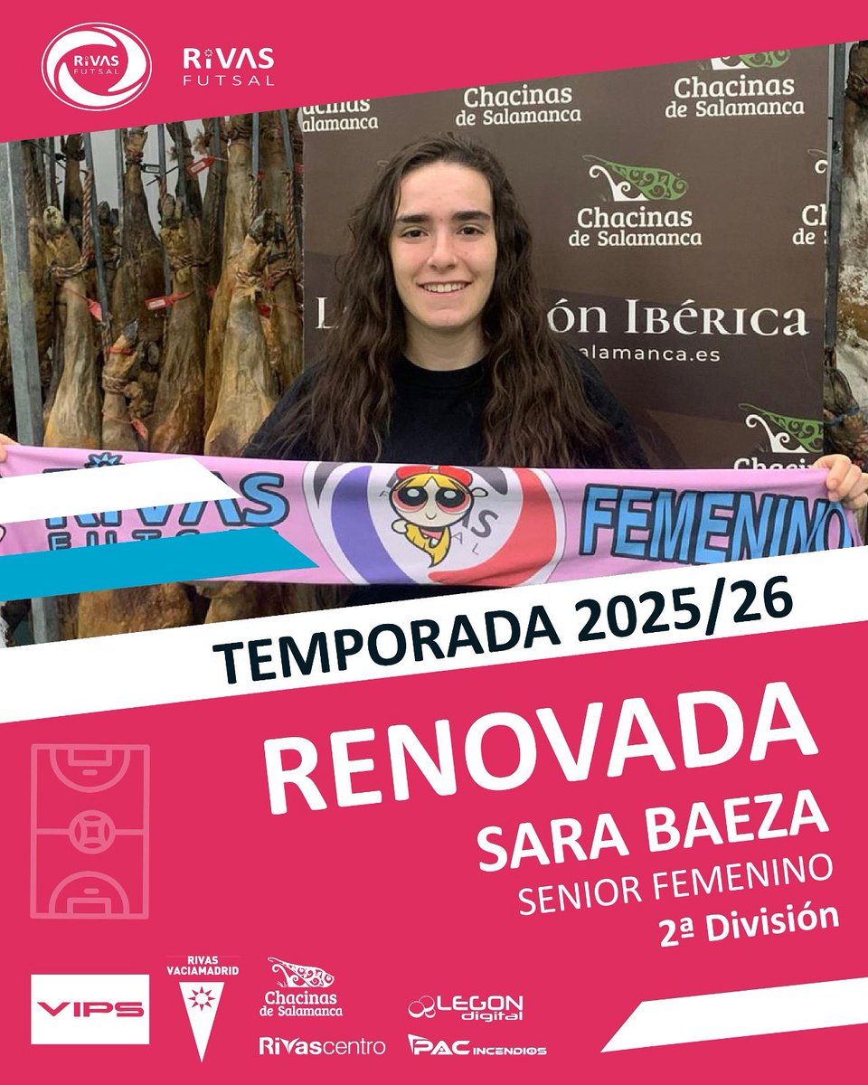 cdrivasfutsal's tweet image. 🚨 𝗥𝗘𝗡𝗢𝗩𝗔𝗗𝗔

𝗦𝗮𝗿𝗮 𝗕𝗮𝗲𝘇𝗮 renueva con el senior femenino de Rivas Futsal para la 2025/26

✨ Joven, con talento, duende y magia.
Tiene ese “algo” que no se enseña, se lleva dentro.

¡Futuro brillante por delante!

#RivasFutsal #FutsalFemenino #SaraBaeza