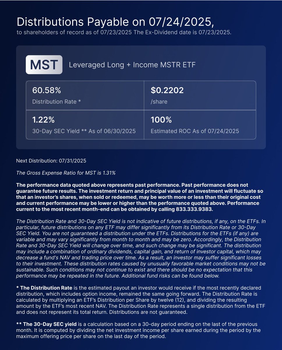#DefianceETFs Announces Weekly Distribution on $MST (60.58%)

For standardized performance and other important information visit defianceetfs.com/mst/#etfs-page…. For the Prospectus visit defianceetfs.com/mst/prospectus