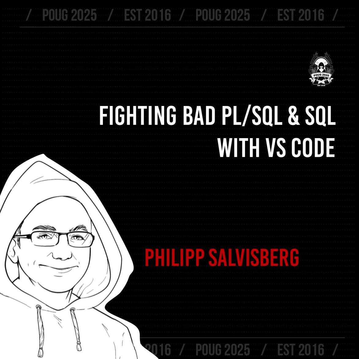 ORA-600 (@poug_org) on Twitter photo Messy PL/SQL? Sloppy SQL? <a href="/phsalvisberg/">Philipp Salvisberg</a> shows you how to clean it up with style — and VS Code.
🔥 Code smarter, not harder. #POUG2025
poug.org/en/edycja/poug… Messy PL/SQL? Sloppy SQL? <a href="/phsalvisberg/">Philipp Salvisberg</a> shows you how to clean it up with style — and VS Code.
🔥 Code smarter, not harder. #POUG2025
poug.org/en/edycja/poug…