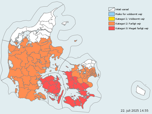 DMI varsel om særdeles kraftig regn : dmi.dk/varsler/