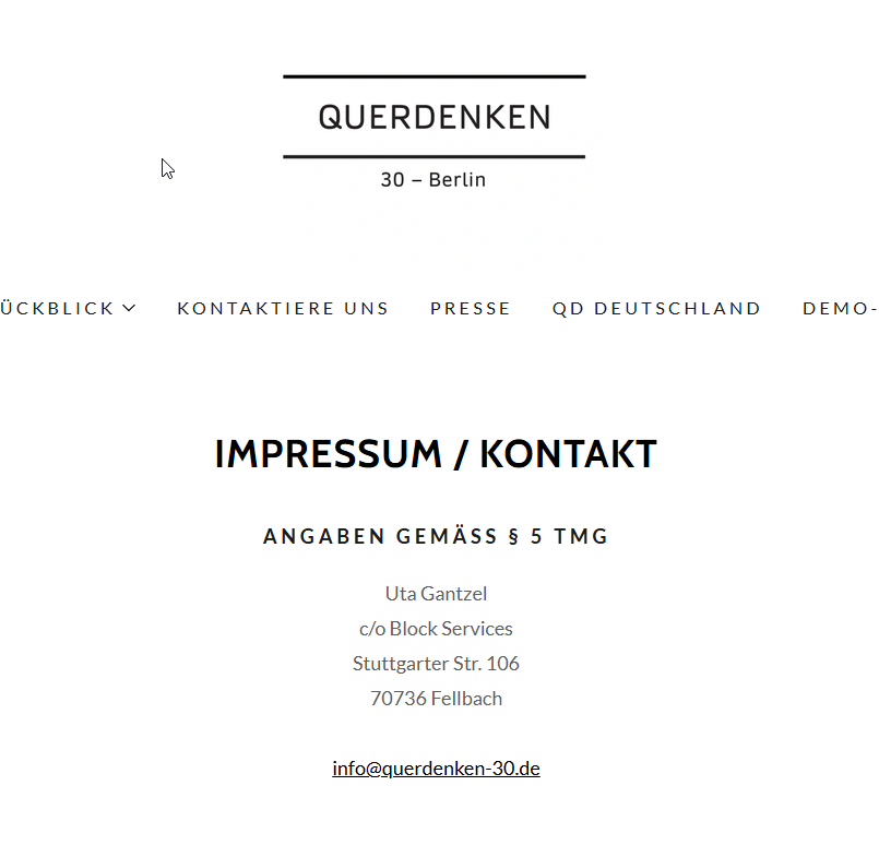 Geradedenken1's tweet image. Krasser Fail: Versammlungsbehörde doxxt die Anmelderin der #Querdenken Demo #b0208 

Uta Gantzel steht bei Querdenken 30 im Impressum und scheint die Anmelderin der Demo zu sein, die auch fleißig vom #Compact Magazin unterstützt wird. 

Typische Querdenkenkarriere