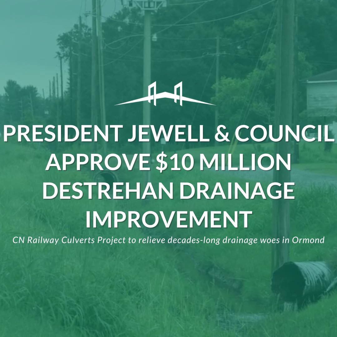 On Monday, July 21, 2025, the St. Charles Parish Council accepted the bid to complete drainage improvements under the CN Railway.

MORE: stcharlesparish.gov/Home/Component…