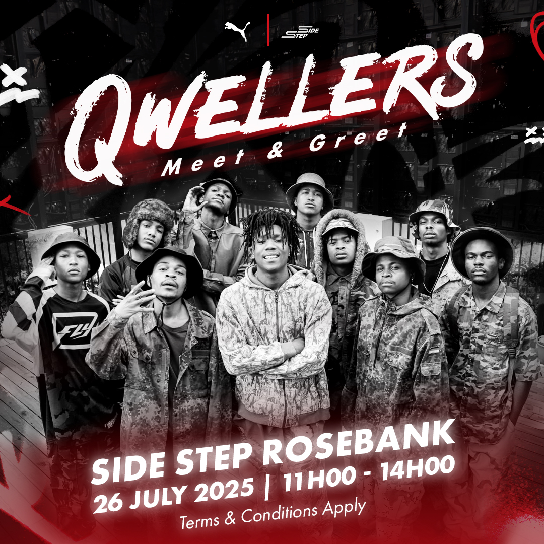 sidestep_SA's tweet image. Pull up to Side Step Rosebank this Sat & meet the @Qwellers! 🐾
All you have to do is shop @PUMASouthAfrica items over R500+ & stand a chance to win tickets to Qwellerfontein Live!
WHEN?
🗓️ 26 July | ⏰ 11AM–2PM
#SideStep #QwellersTakeover #SideStep #CultureForward