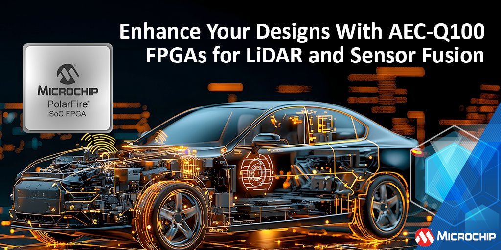 MicrochipTech's tweet image. PolarFire® SoC FPGAs are AEC-Q100 qualified, ASIL D-ready and SEU-immune, making them the ideal platform for robust, real-time automotive innovations. Accelerate your design journey: mchp.us/42gae5R. #Automotive #PolarFire #FPGAs #RISCV