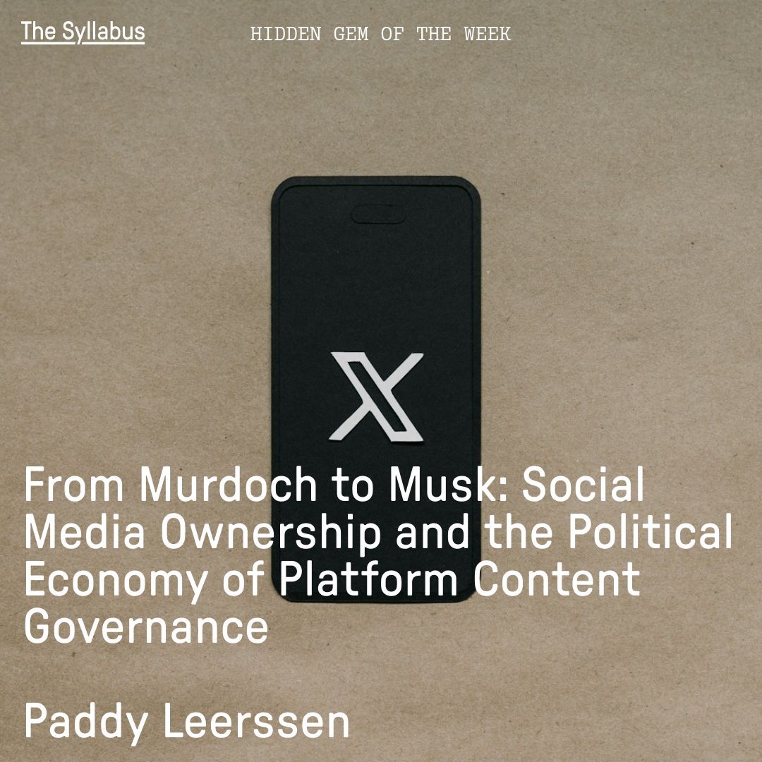 syllabus_tweets's tweet image. Ownership of social media platforms by tech oligarchs has become a decisive force shaping content governance. Our hidden gem of the week shows how individually-owned firms enable direct ideological & political instrumentalism.
By @PJLeerssen at @ivir_uva
osf.io/bzxs2