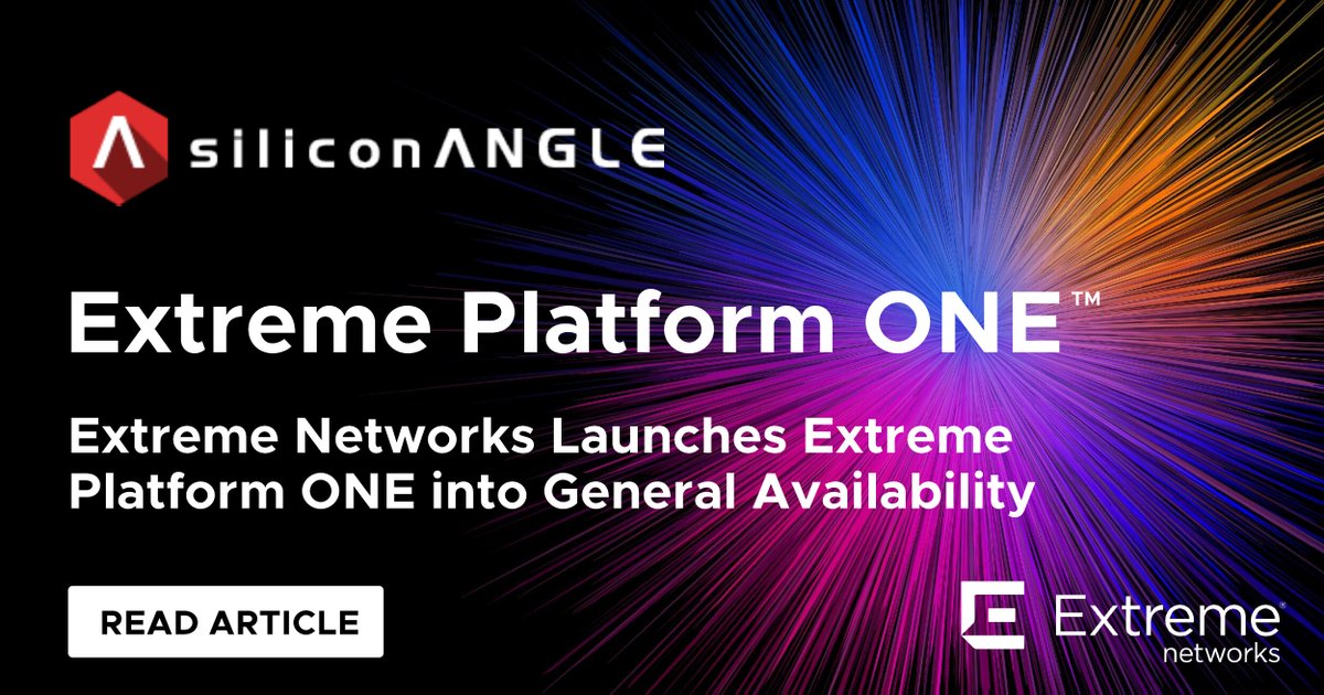 The next era of networking is here, and it's smarter and faster than ever. Extreme Platform ONE is now generally available, bringing #AI-powered control, intuitive visualization, and autonomous troubleshooting to the forefront of enterprise networking.

Read more in
