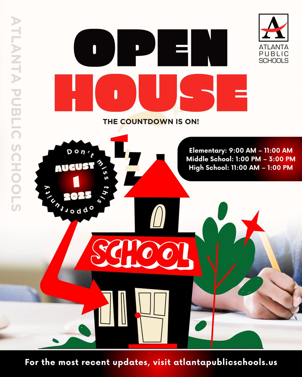 apsupdate's tweet image. 📅 The countdown is on! APS Open House is coming up on Friday, August 1st — a perfect opportunity to meet your teachers, explore your school, and get excited for the year ahead! 🏫💙
Mark your calendars:
Elementary: 9:00 AM – 11:00 AM
High School: 11:00 AM – 1:00 PM
Middle…