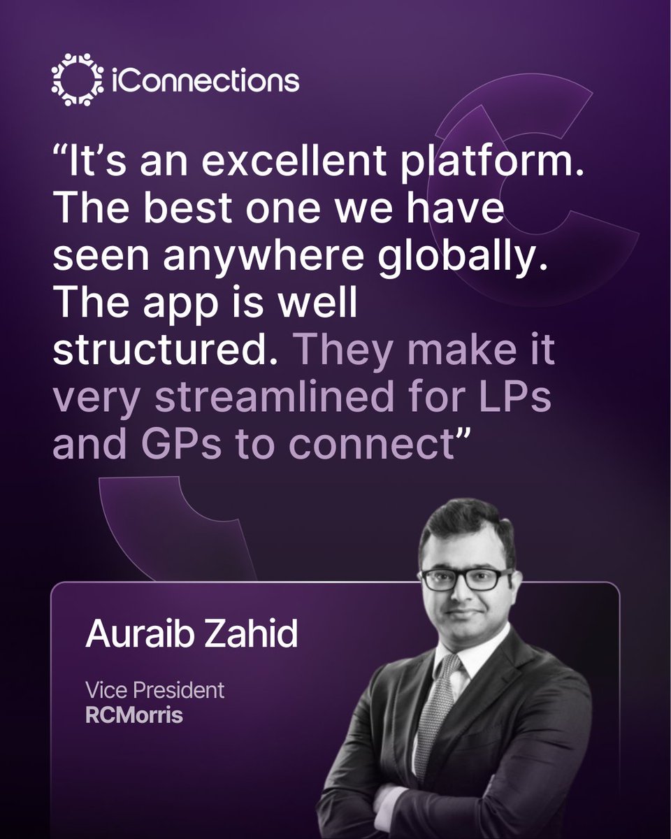 iconnections_io's tweet image. iConnections makes LP–GP networking seamless, turning every connection into an opportunity. Join today → hubs.la/Q03y6nv20 
#iConnectionsPlatform #CapitalIntroduction #TestimonialTuesday
