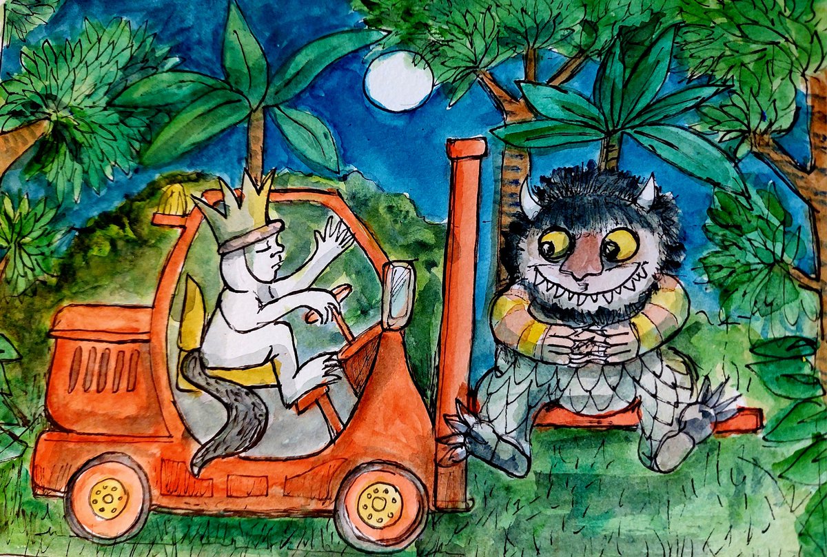 jayceek33's tweet image. Max + fork lift truck
Hooray for a train delay! Given me time to spend in Maurice Sendak world. 馃槂@StudioTeaBreak
#MythicalMashup