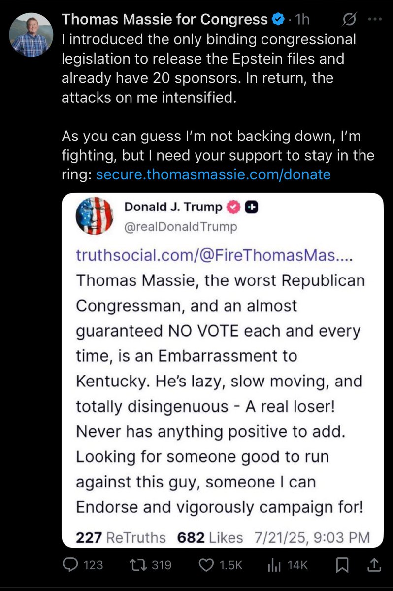 mccain_girl's tweet image. If y’all truly believe that Thomas Massie wants to release the Epstein files out of the goodness of his own heart.. then you are…
… a sweet and innocent angel… and you need to be protected at all costs