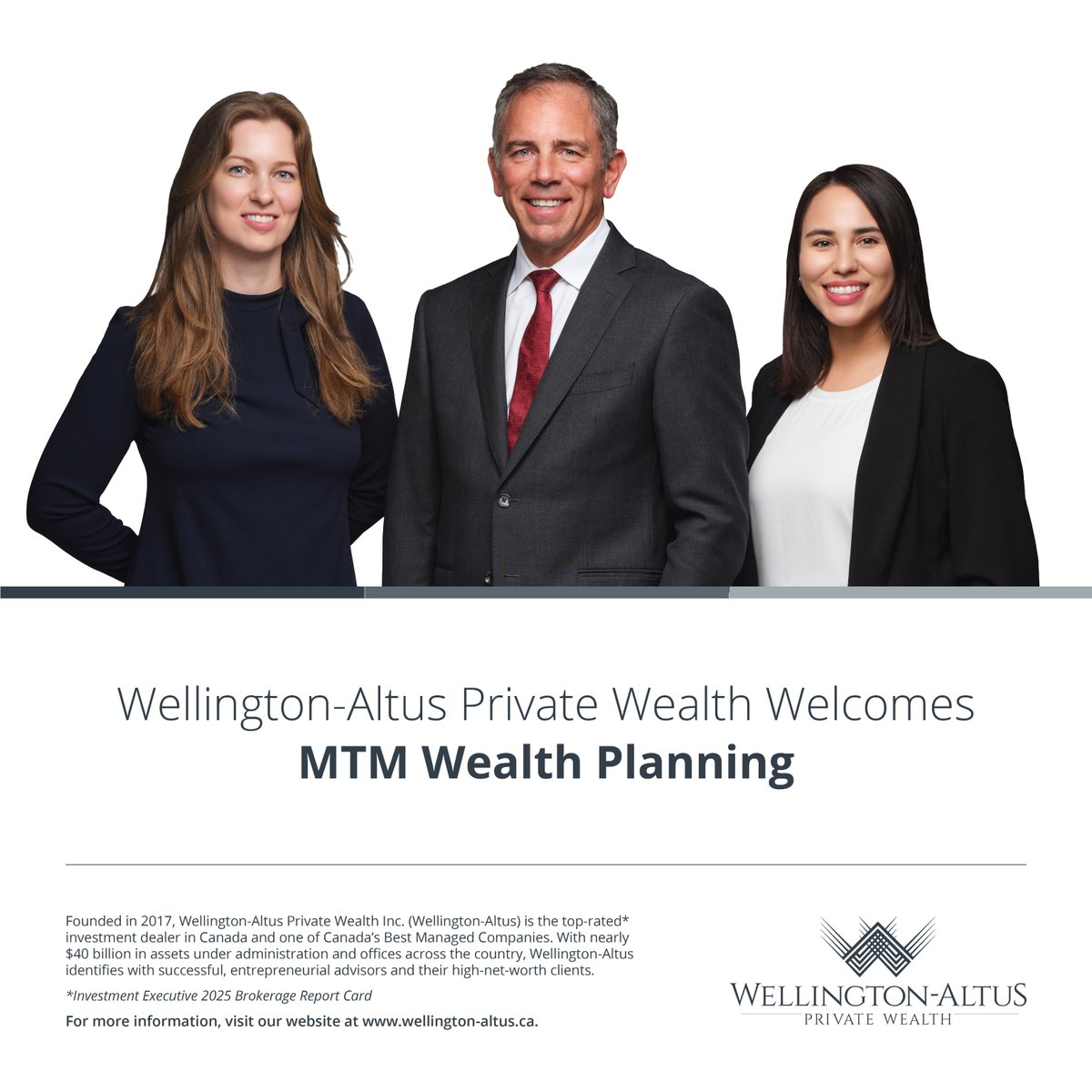 wellingtonaltus's tweet image. Please join us in welcoming MTM Wealth Planning in Vancouver, BC to the Wellington-Altus Private Wealth family! To get in touch, please call 1.833.709.3492. #Accelerate