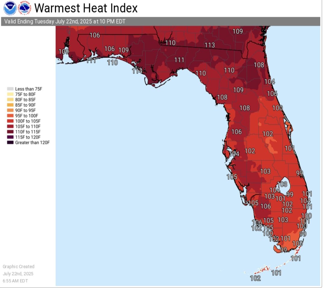 🔥 Florida’s heat index is soaring past 100°F statewide. For those locked in concrete cages with no A/C, it's more than discomfort. It’s torture. Extreme heat kills, and our silence lets it happen. Prisons aren’t exempt from basic humanity. #BeatTheHeat #VisitAPrison