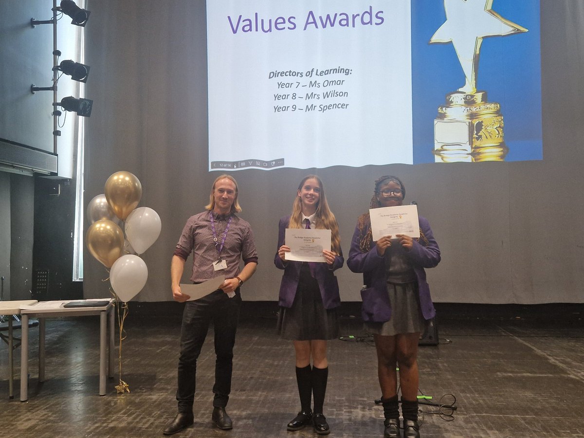BridgeAcademyE2's tweet image. A massive congratulations to all students who received an award at our prestigious End of Year Awards Ceremony. These students have achieved the highest number of achievement points this year, and consistently demonstrate our values of hard work, integrity and kindness.