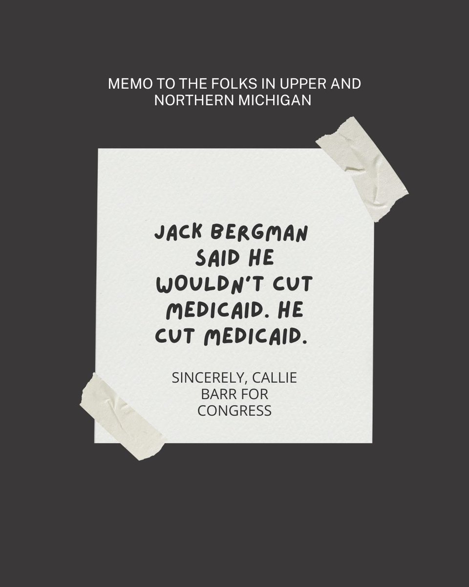 CallieMBarr's tweet image. Two things will happen because of Bergman: you will lose insurance or your premiums will go up.
We need a real, affordable public healthcare option that keeps hospitals funded and people healthy, not bankrupt. #MI01
