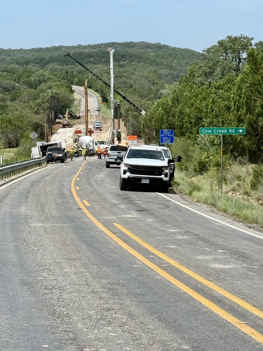 BettieCrossTV's tweet image. September 19 is the 60 day deadline to finish replacing Cow Creek Bridge on RM 1431 in North Travis County. It was ripped apart by the July 5 flood. The company can get a $1 million bonus by finishing 20 days ahead of schedule. Drivers are now using a long detour. @cbsaustin