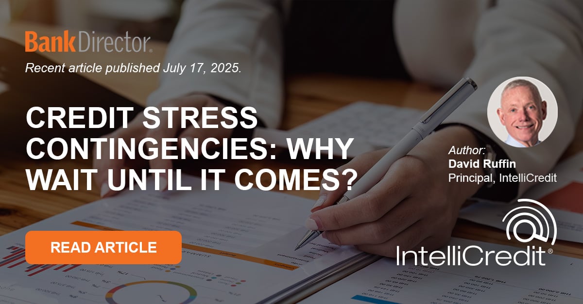IntelliCredit's tweet photo. Read this recent article from David Ruffin featured in @BankDirector. Are you ready? 
https://t.co/laT2iHj5RB https://t.co/WlAzQDCoJU
