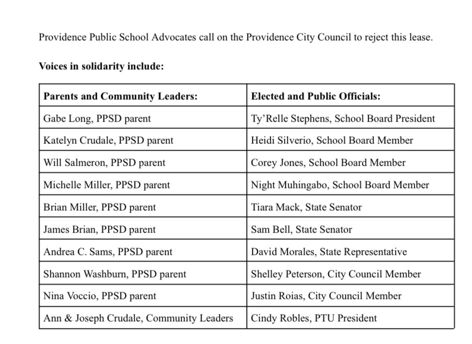 RayBaccari's tweet image. INBOX: Several Providence elected officials are holding a presser today speaking out against the proposal to lease the Carl G Lauro building to Excel Academy.