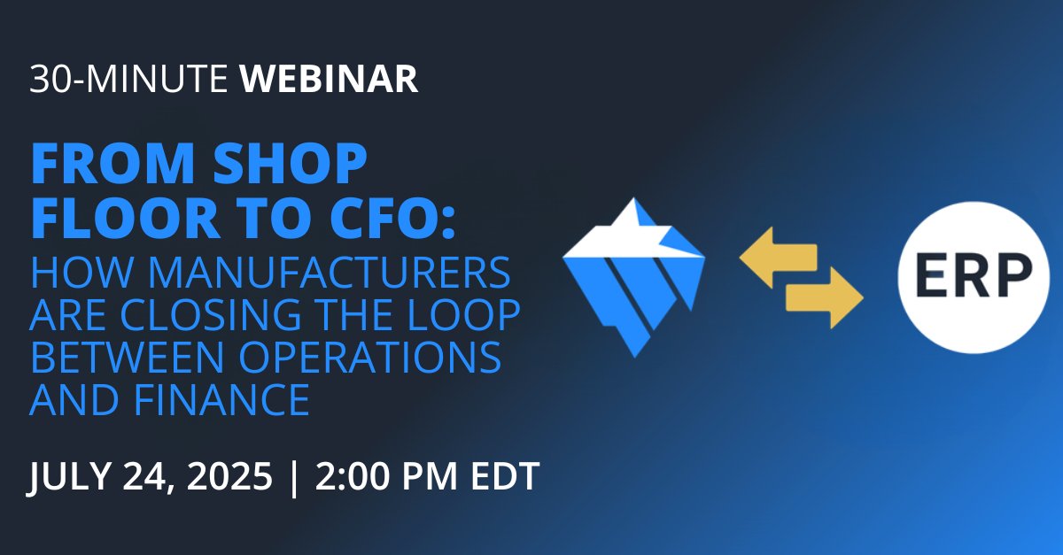 Stop inventory surprises + data chaos.

🏭 See how smart factories connect shop floor to finance in 30 minutes.

📅 July 24 | 2PM EDT

🎙️ Featuring Pico MES + Stratus Green

🎟️ Register: brnw.ch/21wUkCN

#MES #ERP #SmartFactory #AssemblyMag #Webinar