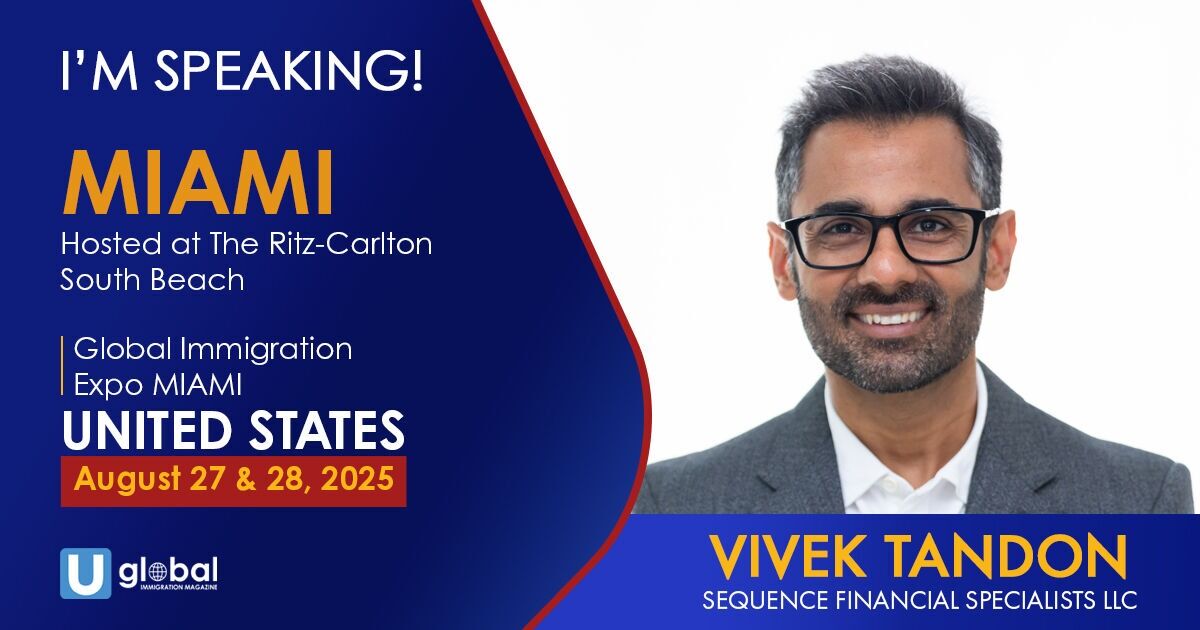 UglobalOfficial's tweet image. We proudly announce that Vivek Tandon from Sequence Financial Specialists LLC will speak at our Global Immigration Expo in Miami on August 27-28!
Book your seat now!
eventbrite.com/e/2025-eb-5-gl…
#eb5 #visa #goldcard #usa #usimmigration #immigration #citizenship #residency #miami #inve