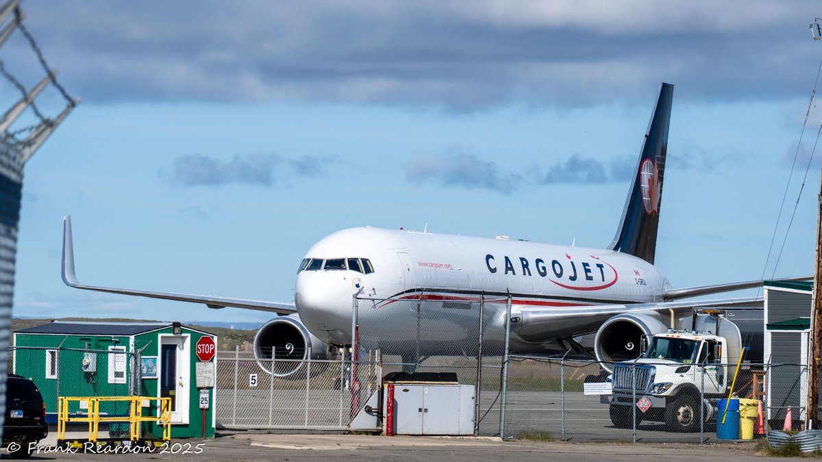 FrankReardon1's tweet image. Boeing 767-300(F) with registration C-GPDJ departing #Iqaluit #Nunavut on JUL.21.2025 #YFBSpotters @CargoJetAirways #CGPDJ