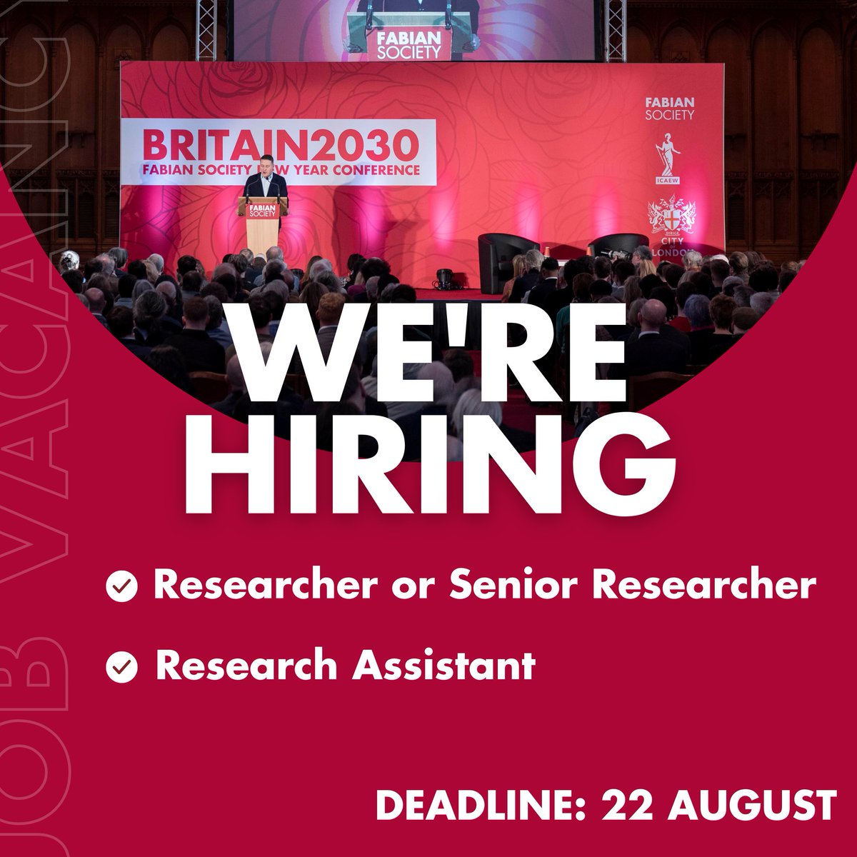 thefabians's tweet image. 🚨WE’RE HIRING!🚨
Want to work on high-impact research and be at the heart of policy development?
We’re recruiting:
✅ Senior Researcher / Researcher
✅ Research Assistant
🔗 Learn more: fabians.org.uk/about-us/recru…