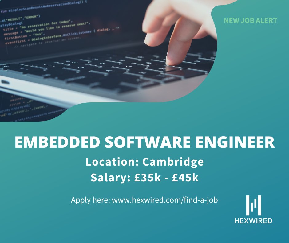 hexwired's tweet image. NEW JOB ALERT: Embedded Software Engineer💥
Position details:
📛Embedded Software Engineer
📌Cambridge
💷£35K - £45K
Apply here➡️ow.ly/53F750Wt5fX
#HexwiredRecruitment #EmbeddedSoftwareEngineer #TechjobsinCambridge #JobOpening #UKJobs #JobPosting #TechRecruitmentAgency