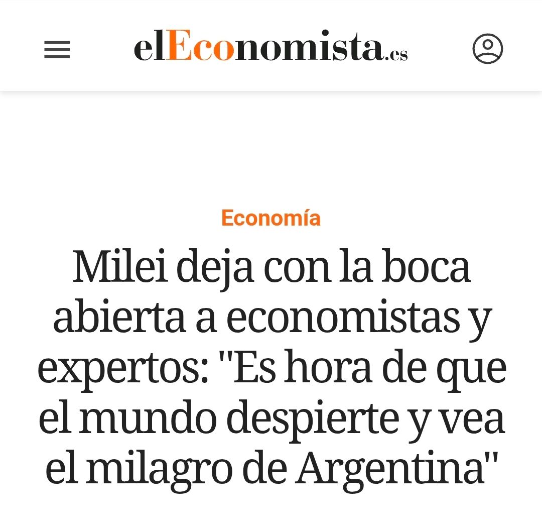 Spanish_Revo's tweet image. Y bajo el disfraz del “milagro”, Milei ha dinamitado el Estado de bienestar, pisoteado a los más vulnerables y atado el destino de Argentina al dictado de Washington.
Tápate un poco, El Economista.