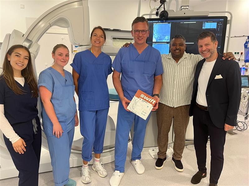 PenNeuro's tweet image. EU HCPs: Congratulations Dr. Fritz Wodarg and Dr. Johannes Hensler for being the first in the EU to use the #swiftPAC packing coils in EMEA! A huge thank you to both physicians for broadening the availability of #swifPAC to more patients!