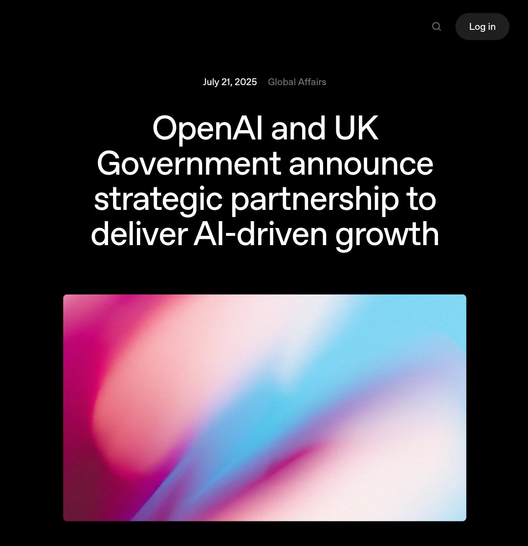 JvShah124's tweet image. 🚨🤝 OpenAI just inked a major deal with the UK government and it’s set to turbocharge the nation’s AI future.
The new "strategic partnership" aims to:
🇬🇧 Supercharge the UK’s AI infrastructure
🏛️ Integrate advanced AI into public services
🧠 Collaborate on safe and powerful AI…
