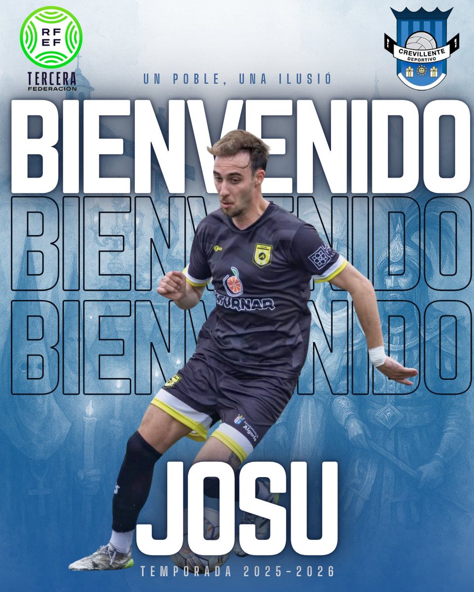 ✍️ FICHAJE | JOSU
Vuelve a vestir la blanquiazul 💙

📍 Extremo | 27 años
🔙 Ya defendió nuestros colores en las temporadas 18/19 y 20/21
➡️ Llega desde el Sporting San Fulgencio

Bienvenido de nuevo, Josu.
#Josu2025 #FichajeCD25_26 #UnPobleUnaIlusió