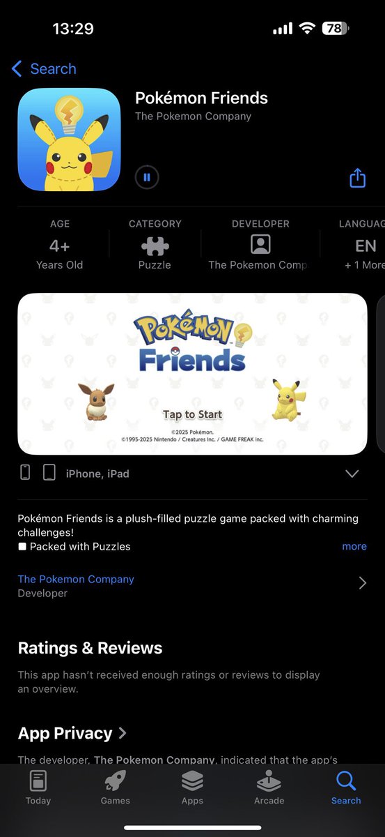 PokeVerse93's tweet photo. The new Pokémon Puzzel game has been released early.
The app is now available on the App Store.
It is called Pokémon Friends
#Pokemon #PokemonFriends #PokemonPresent https://t.co/K402GiobO6