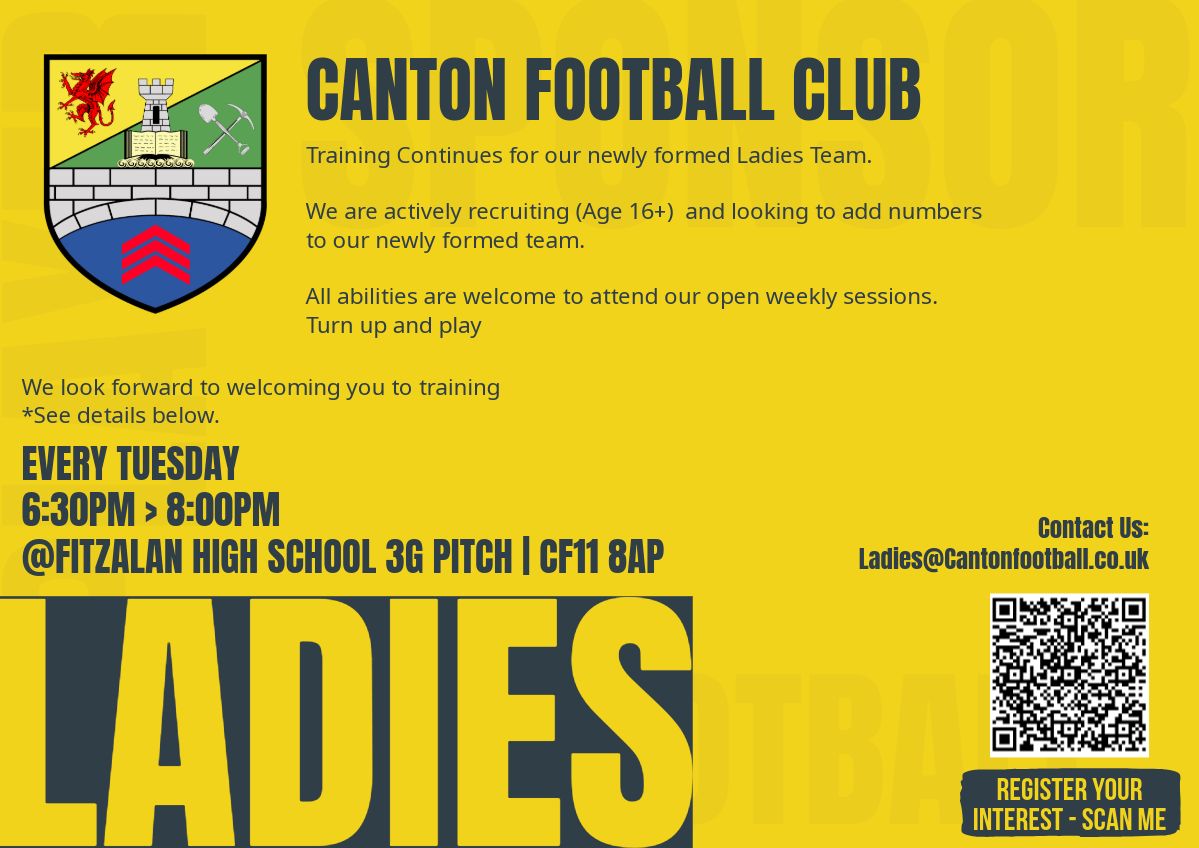 CantonFballClub's tweet image. Its not only the Men in action tonight
Our newly formed Women's team is also in training - all Welcome 
#WeAreCanton #ForHer 💛💙