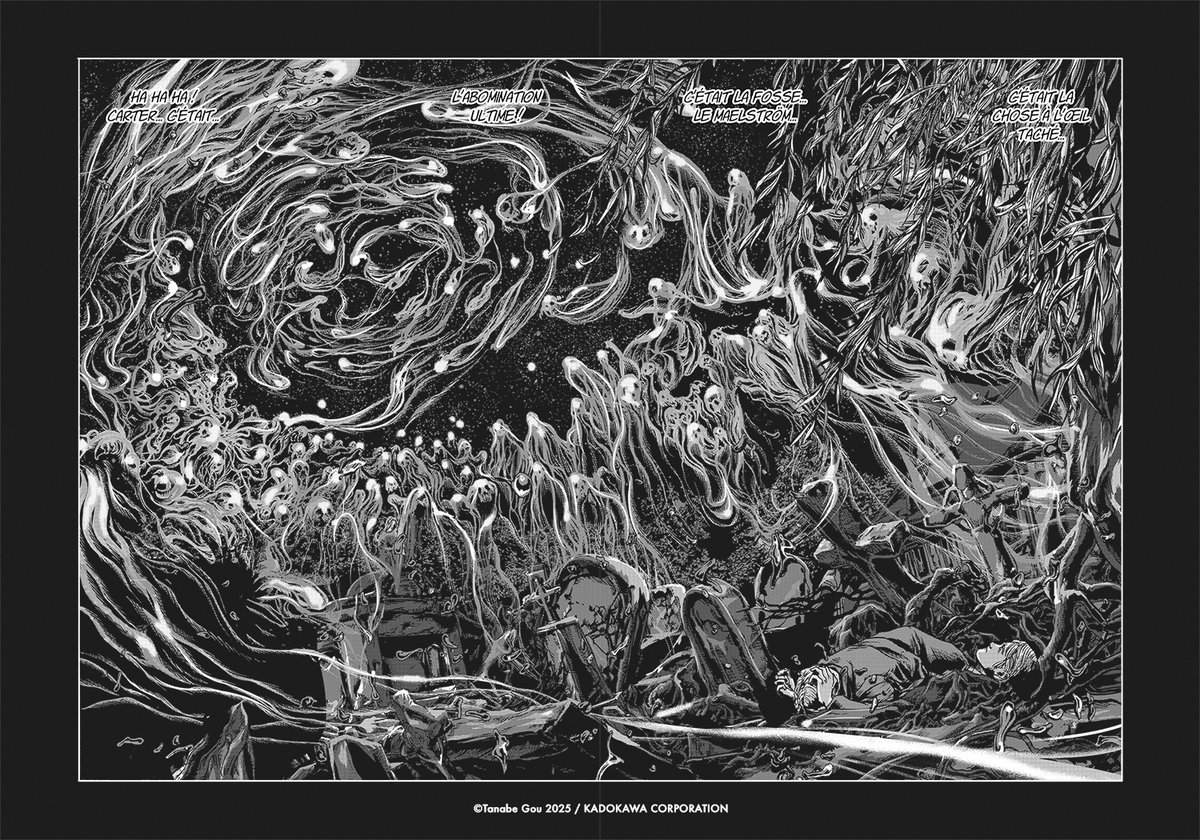 ki_oon_Editions's tweet image. Enfoncez-vous dans les contrées du Rêve pour un voyage sans retour ! Gou Tanabe donne corps avec brio à Randolph Carter, alter ego de H. P. Lovecraft… À travers lui s’expriment les pensées et les peurs de l’inventeur de l’horreur cosmique.
👉 "L'Indicible" sort le 4 septembre