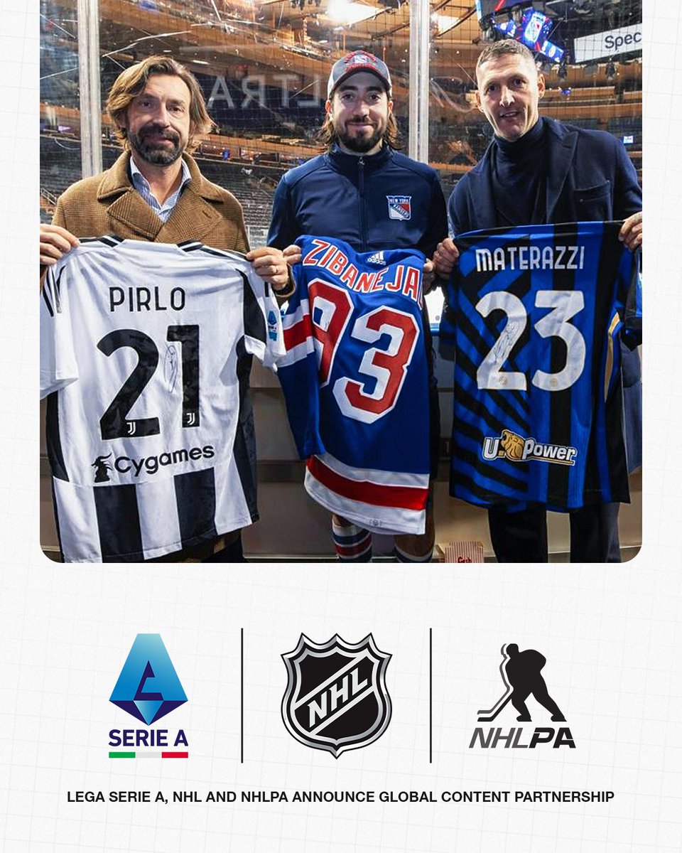 NHLPR's tweet image. The @NHL, @NHLPA and @SerieA today announced that they will collaborate on several events and promotional activities ahead of the participation by NHL players at the Olympic Winter Games Milano Cortina 2026.
For more: nhl.com/news/nhl-nhlpa…