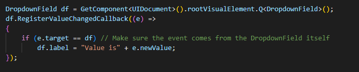 KarlJamesJones's tweet image. Did you know the UI Toolkit method RegisterValueChangedCallback triggers for any ChangeEvent that passes through, even from child elements! 🫣 This catches people off guard. Always check if the target matches your element to avoid surprises! #UnityTips