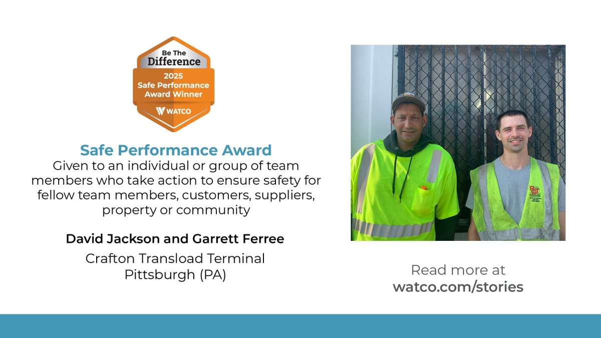 WatcoRail's tweet image. Walking on #railroad tracks is not only dangerous, it’s illegal. That’s why our newest Safe Performance Award winners David Jackson and Garrett Ferree recently intervened after noticing a teen walking down the tracks. Read their story at bit.ly/3ZYmwOE.