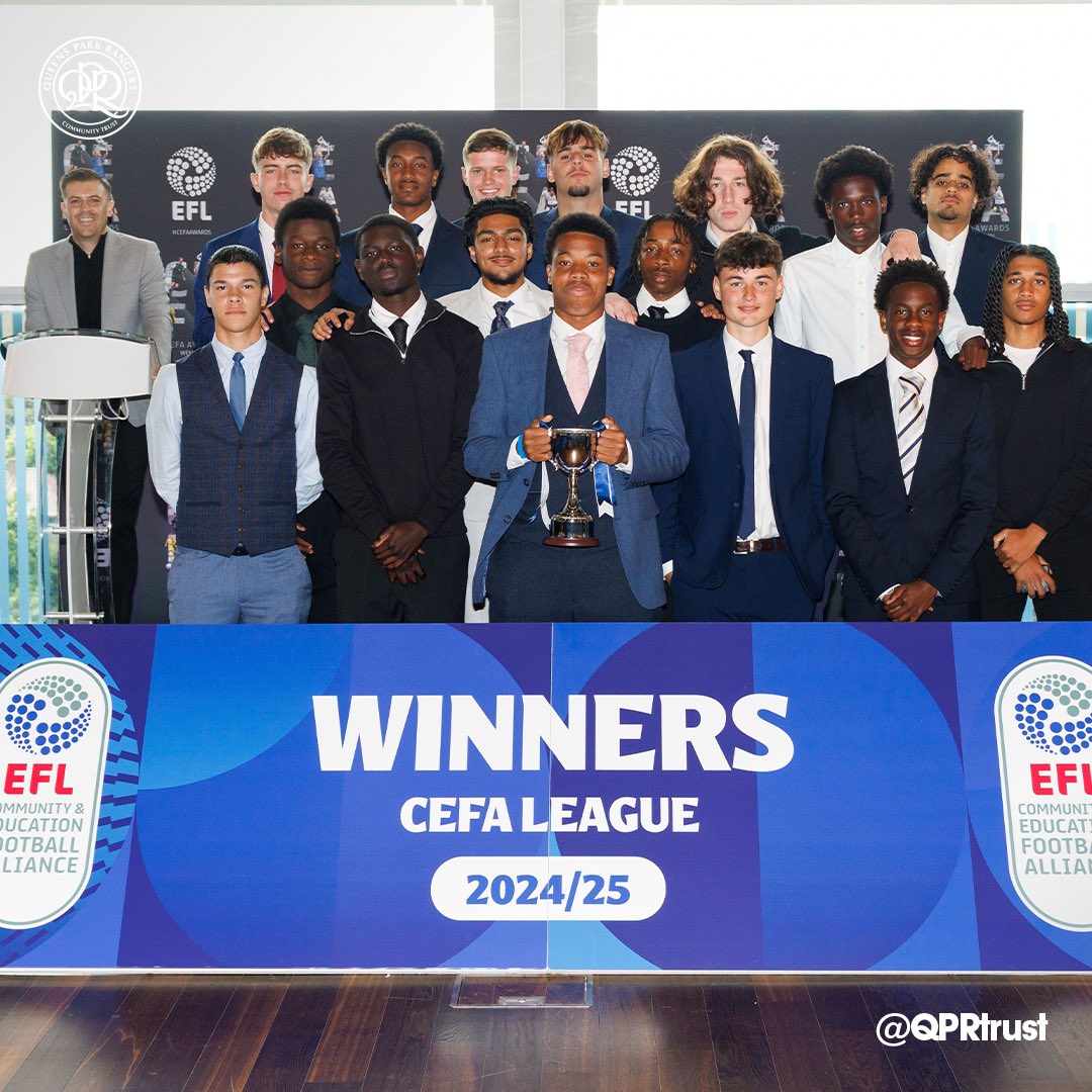 QPRtrust's tweet image. Title triumph at Wembley 🏆🏟️

A massive congratulations to @QPRCA for being crowned CEFA League Champions at Wembley Stadium. 👏

Well done to everyone involved! 💙

▶️ tinyurl.com/QPRCEFA