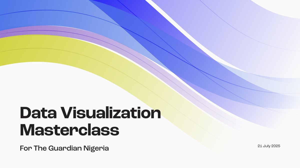 Winifred (@missamase) on Twitter photo Just wrapped a masterclass with <a href="/GuardianNigeria/">The Guardian Nigeria</a> graphics team. It felt like a full-circle moment, sharing what I’ve learned about using data to tell visual stories.
Grateful for the chance to teach, reflect, and grow. Hoping this is the start of something even bigger ❤️ Just wrapped a masterclass with <a href="/GuardianNigeria/">The Guardian Nigeria</a> graphics team. It felt like a full-circle moment, sharing what I’ve learned about using data to tell visual stories.
Grateful for the chance to teach, reflect, and grow. Hoping this is the start of something even bigger ❤️
