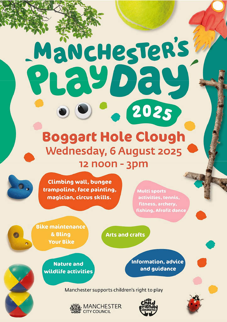 MCCCharlestown (@mcccharlestown) on Twitter photo 🛝🥎🏹🍏It's free, it's fun, it's packed full of loads of activities!
Come on down to Boggart Hole Clough on Weds 6 Aug to celebrate National Play Day!
Where are you going to start? 🤔
#MCRparks_ #MCCCharlestown 🛝🥎🏹🍏It's free, it's fun, it's packed full of loads of activities!
Come on down to Boggart Hole Clough on Weds 6 Aug to celebrate National Play Day!
Where are you going to start? 🤔
#MCRparks_ #MCCCharlestown