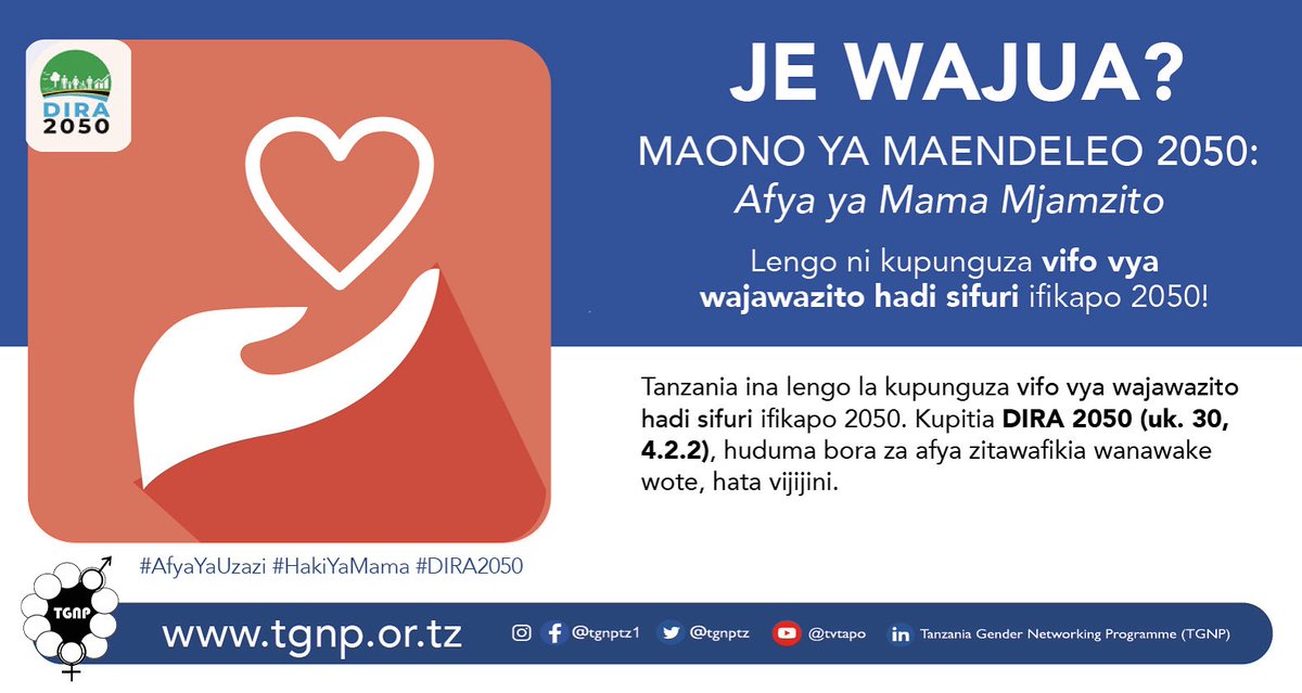 Bonyeza kiunga chini kusoma waraka kamili/ tembelea tovuti yetu kupakua nakala yako tgnp.or.tz/wp-content/upl…

Tutaendelea kukufahamisha:
1. Mambo muhimu ya jinsia yaliyojumuishwa
2. Mikakati ya kuhakikisha ushiriki wa wote
3. Njia za kuwahusisha wanawake na vijana