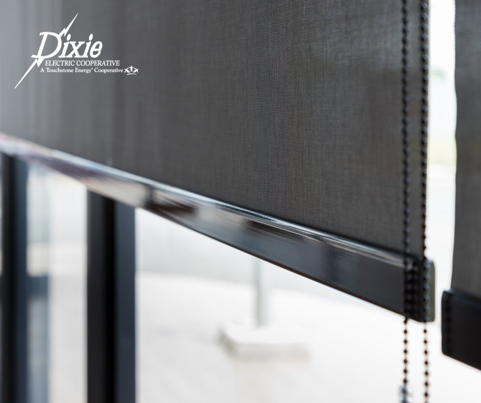 DixieCoop's tweet image. Beat the heat and save on energy! Solar shades help block out harsh sunlight, reduce indoor temperatures, and lower cooling costs—all while keeping your home bright and comfortable.
By reducing heat gain, you’ll use less AC, helping you save energy and money this summer!