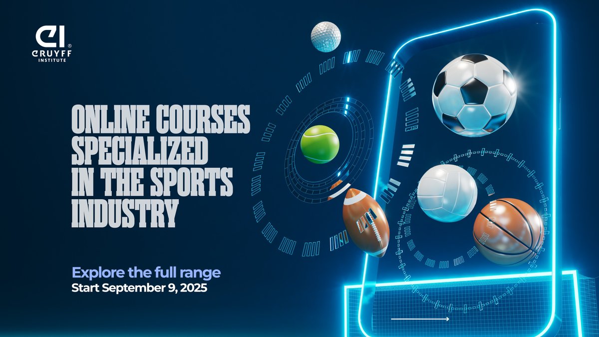 CruyffInstitute's tweet image. Boost your career in the #SportsIndustry, 100% online and at your own pace.
Our Courses Online start on September 9!
Choose from: #Sponsorship, #FanEngagement, #DigitalMarketing, #Leadership, #CSR or #Football Strategy.
Questions? 📩 campus@cruyffinstitute.org
