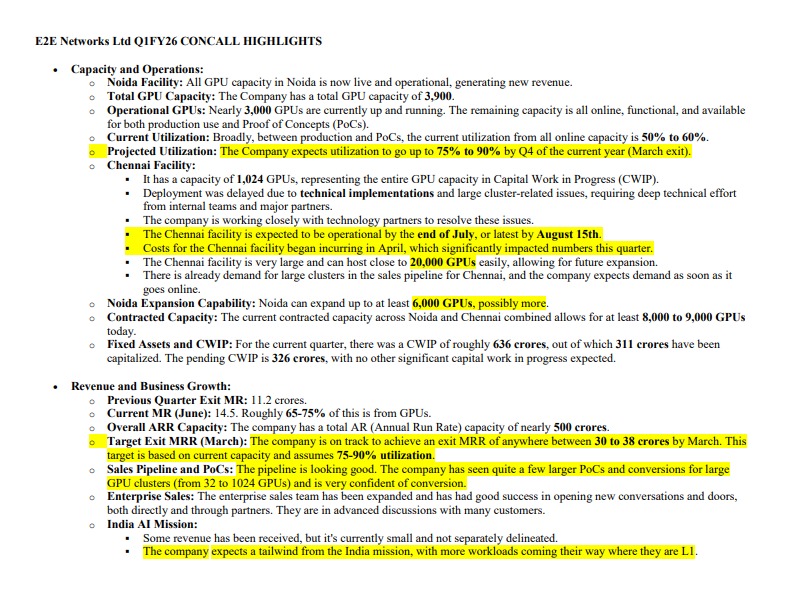TiltQuest's tweet image. E2E NETWORKS Q1FY26 CONCALL HIGHLIGHTS
#E2E
#E2ENetworks