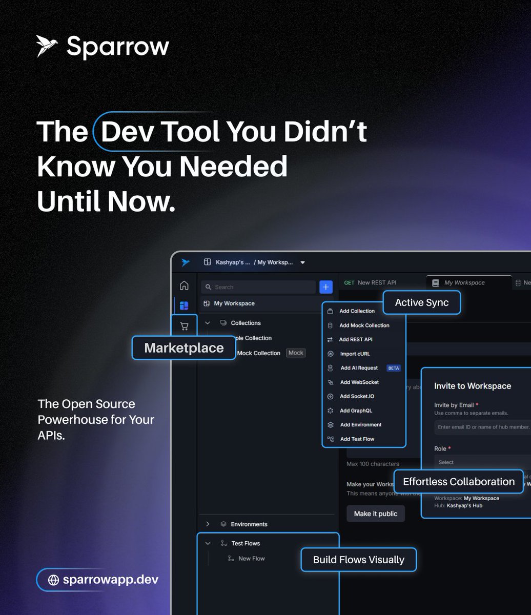 Sparrow_API's tweet image. We just published our first blog post:
In this post, we dive into:
• Why current tools aren’t working anymore
• What modern dev teams actually need
• How Sparrow redefines the #APItesting experience
📖 Read the full blog here: dev.to/anmol_kushwah_…
#SparrowAPI #developers