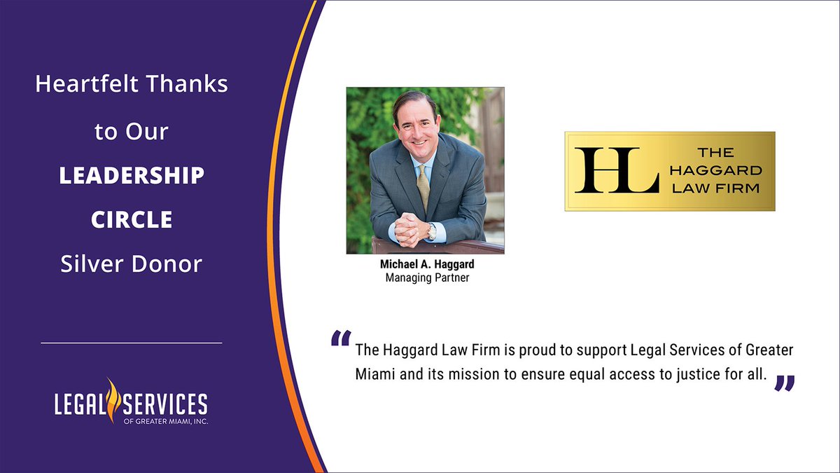 _LSGMI_'s tweet image. We simply couldn’t do our work without the amazing support of our donors! Thank you, The Haggard Law Firm. A special thank you to Michael Haggard, Managing Partner, for his support!