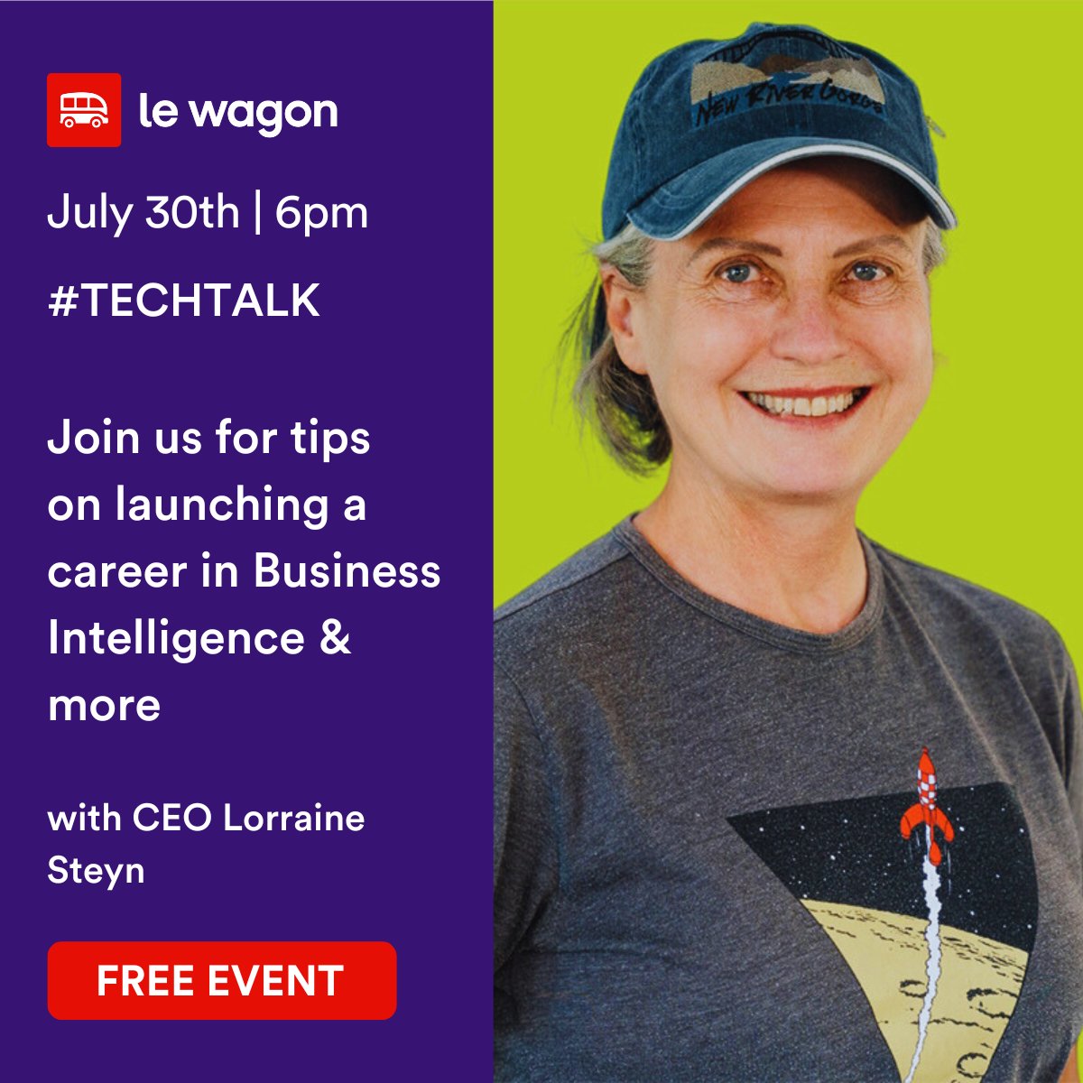 Join us at Le Wagon on the 30th July at 6pm.