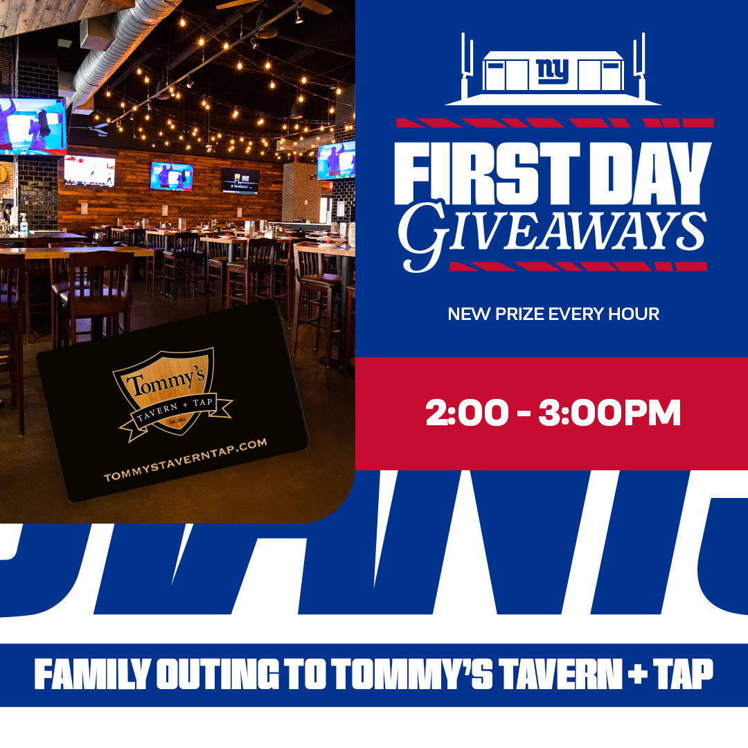 Giants's tweet image. Bring your fam to Tommy's Tavern + Tap!
Enter now for a chance to win: giants.com/firstdaygiveaw…