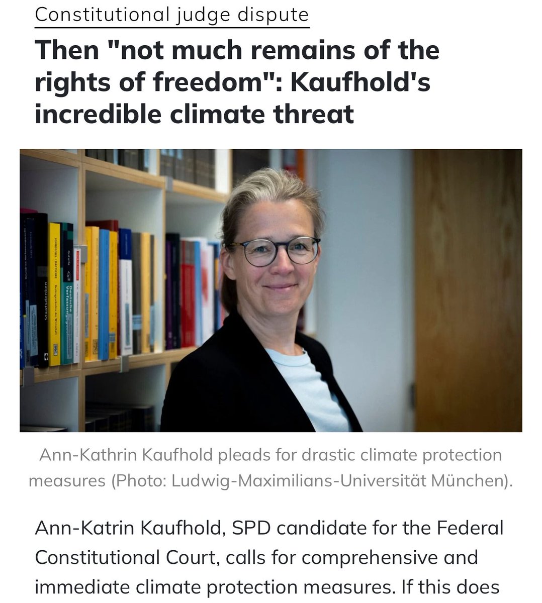 SeibtNaomi's tweet image. 🚨CLIMATE TYRANNY TAKES OVER FEDERAL COURT‼️🇩🇪
This is the 2nd proposed candidate for the HIGHEST court!
She threatens with EXTREME deprivations of freedom, if we don’t commit to a “complete transformation of society”.
The climate agenda was always about enslaving YOU.
The…