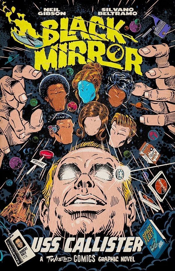👀 2016’dan bu yana Black Mirror bölümleri için retro posterler tasarlayan Butcher Billy, Twisted Comics’in diziden uyarladığı çizgi roman serisinin de resmî kapak sanatçısı oldu. 

İlk bölüm “USS Callister”ın kapak görseli bir harika!