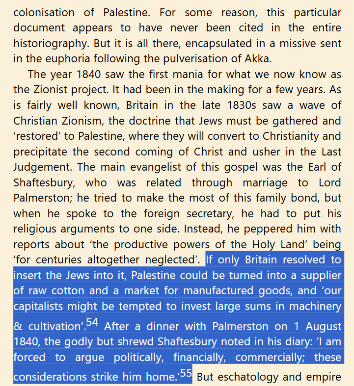 Kali_de_Armas's tweet image. The British Empire was already proposing to use Jews to colonize Palestine in 1840! 1840!
('The Destruction of Palestine Is the Destruction of the Earth,' Andreas Malm)